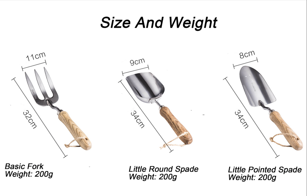 Garden Shovel Fork Flower Cultivating Plant Soil Transplanter Wooden Handle Gardening Hand Tools - BestVase