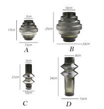 Load image into Gallery viewer, Glass Stripe Vase Transparent Geometry Steps Flower Cutting Planter Living Room Desk Home Decoration Creative Gift - BestVase

