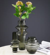 Load image into Gallery viewer, Glass Stripe Vase Transparent Geometry Steps Flower Cutting Planter Living Room Desk Home Decoration Creative Gift - BestVase

