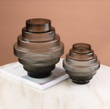 Load image into Gallery viewer, Glass Stripe Vase Transparent Geometry Steps Flower Cutting Planter Living Room Desk Home Decoration Creative Gift - BestVase
