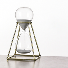 Load image into Gallery viewer, 30/60 Mins 1 Hour Hourglass Clock Sand Glass Table Desk Office Decoration Champagne Black Gold Metal Frame Sandglass Sand Timer Egg Timer Inactive - BestVase
