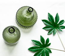 Load image into Gallery viewer, Light Green Retro Stripe Vase Demijohn Transparent Geometry Steps Flower Cutting Planter Living Room Desk Home Decoration Creative Gift - BestVase
