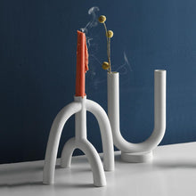 Load image into Gallery viewer, Abstract Arch Ceramic Candle Holders
