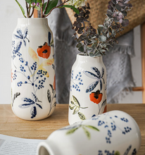 Load image into Gallery viewer, BestVase-Hand Painted Ceramic Vase Simple Style Decoration Viburnum Flower Pattern - BestVase
