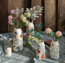 Load image into Gallery viewer, BestVase-Hand Painted Ceramic Vase Simple Style Decoration Viburnum Flower Pattern - BestVase
