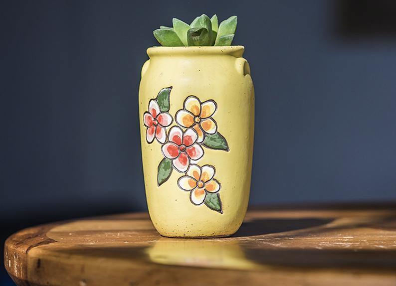Decorative Ceramic Flower Vase, Grid Design Modern Flower Pot for Home —  ART STREET