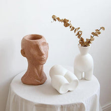 Load image into Gallery viewer, Man Head Woman Body Resin Vase Creative Handmade Flower Pots Smooth Line Skin Color Flower Cutting Table Window Decoration Garden Gift - BestVase
