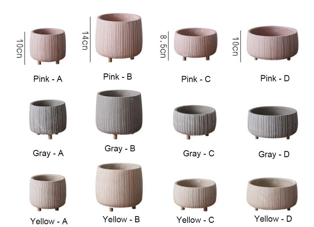 Mini Succulent Pots With Wooden Leg Cement Flower Vase Planter Cute Fleshy Art Cylindrical Simple Style Planter Garden Balcony Decoration - BestVase