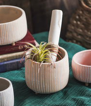 Load image into Gallery viewer, Mini Succulent Pots With Wooden Leg Cement Flower Vase Planter Cute Fleshy Art Cylindrical Simple Style Planter Garden Balcony Decoration - BestVase
