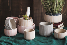 Load image into Gallery viewer, Mini Succulent Pots With Wooden Leg Cement Flower Vase Planter Cute Fleshy Art Cylindrical Simple Style Planter Garden Balcony Decoration - BestVase
