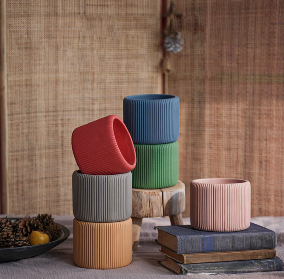 Morandi Color Flower Succulent Pots Colorful Mini Vase Cute Fleshy Art Cylindrical Simple Style Planter Garden Balcony Decoration - BestVase