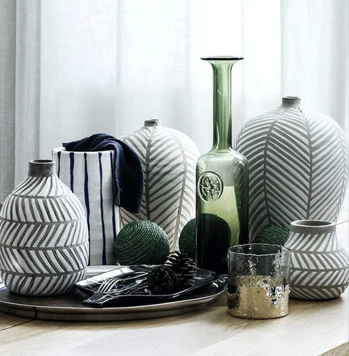 Nordic Style Vase Decoration Viking Fish Bone Clay Pot Handmade Interior Decoration - BestVase