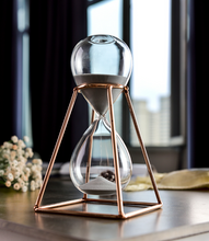 Load image into Gallery viewer, 30/60 Mins 1 Hour Hourglass Clock Sand Glass Table Desk Office Decoration Champagne Black Gold Metal Frame Sandglass Sand Timer Egg Timer Inactive - BestVase
