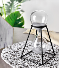 Load image into Gallery viewer, 30/60 Mins 1 Hour Hourglass Clock Sand Glass Table Desk Office Decoration Champagne Black Gold Metal Frame Sandglass Sand Timer Egg Timer Inactive - BestVase
