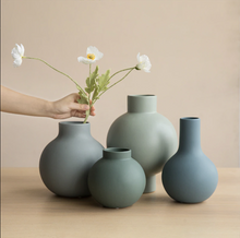 Load image into Gallery viewer, Shades of Blue Ceramic Vase

