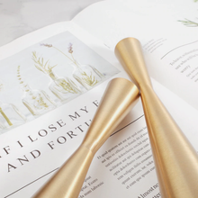 Load image into Gallery viewer, Brass Tower Retro Candle Holder
