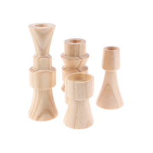 Load image into Gallery viewer, Totem Oak Wood Candle Holders
