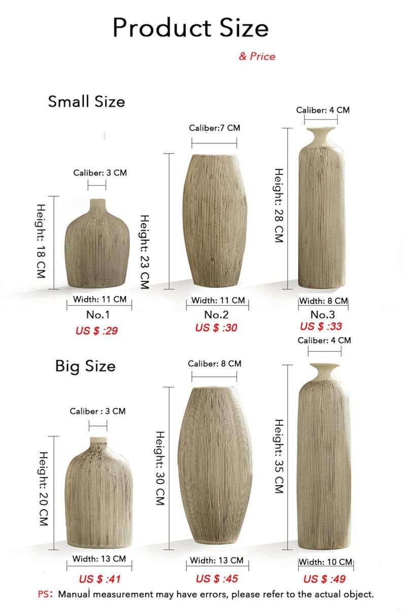 Wooden Texture Simple Ceramic Vase HandMade - BestVase