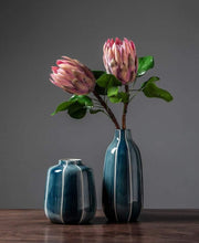 Load image into Gallery viewer, White Blue Simple Style Ceramic Vase Table Living Room Decoration - BestVase
