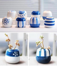Load image into Gallery viewer, White and Blue Succulent Pots Terse Style Porcelain Thumb vase - BestVase

