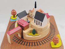 Load image into Gallery viewer, Wooden Music Box-Small Town Bridge Square Autumnal Train Music Box-Gounod Ave Maria - BestVase
