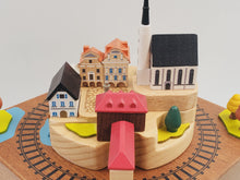 Load image into Gallery viewer, Wooden Music Box-Small Town Bridge Square Autumnal Train Music Box-Gounod Ave Maria - BestVase
