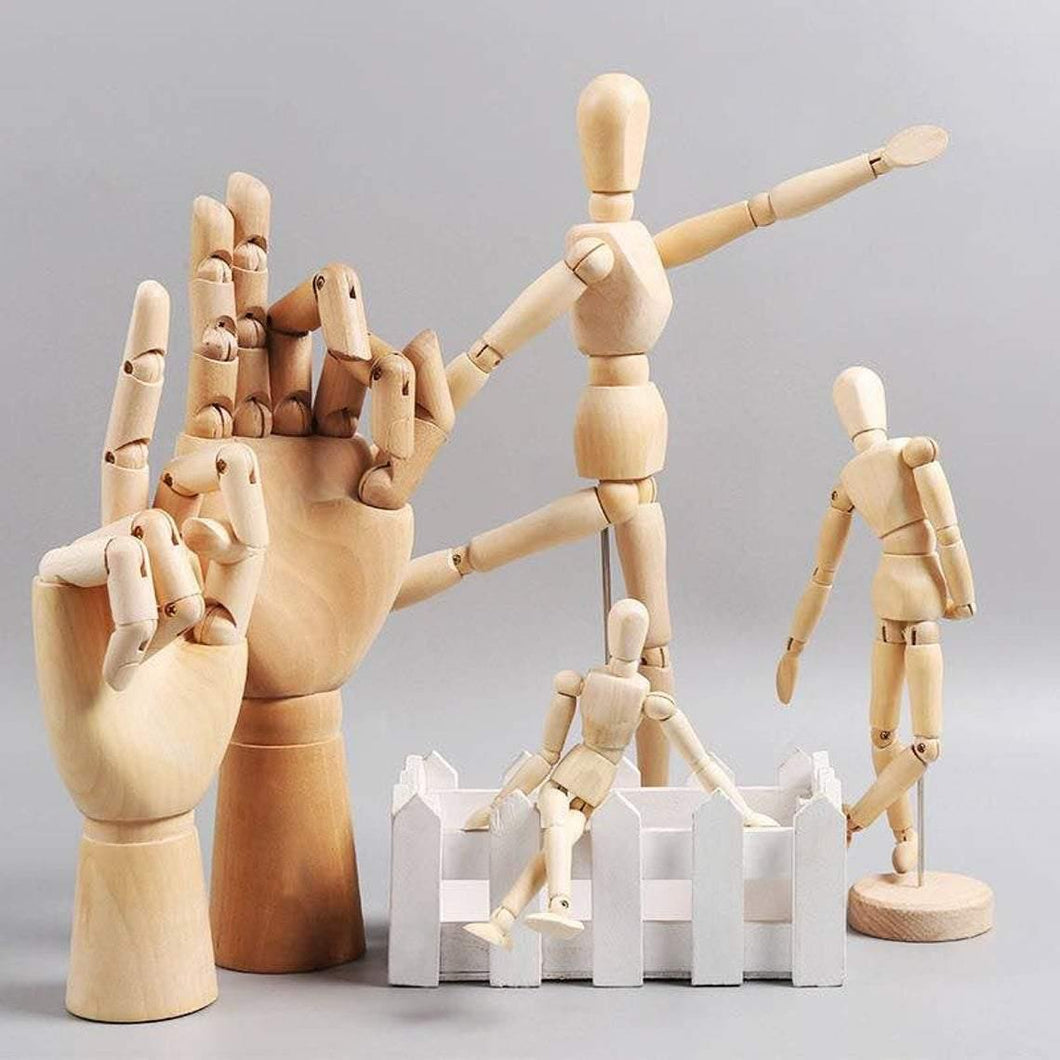 5.5/8/12/16 in Wooden Body Model Mannequin Rings Jewelry Earrings Necklaces Shelves Desk Book Room Decoration - BestVase
