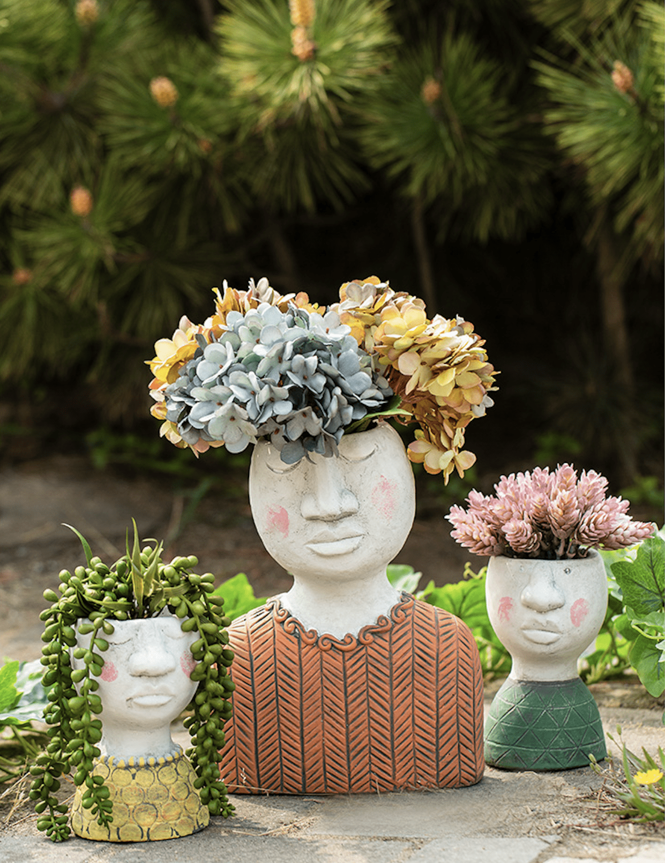plant pots with faces uk family head planter human face flower pots unique vase decoration – BestVase