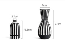 Load image into Gallery viewer, Scandi White &amp; Black Ceramic Vase
