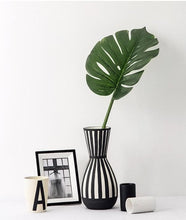 Load image into Gallery viewer, Scandi White &amp; Black Ceramic Vase
