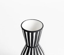 Load image into Gallery viewer, Scandi White &amp; Black Ceramic Vase
