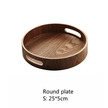 Load image into Gallery viewer, Sleek Round Wood Serving Trays
