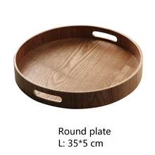 Load image into Gallery viewer, Sleek Round Wood Serving Trays
