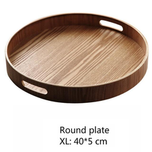 Load image into Gallery viewer, Sleek Round Wood Serving Trays
