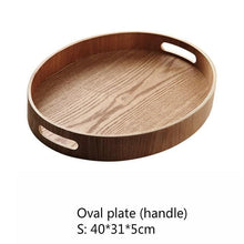 Load image into Gallery viewer, Sleek Round Wood Serving Trays
