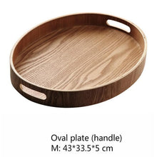 Load image into Gallery viewer, Sleek Round Wood Serving Trays
