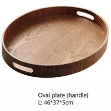 Load image into Gallery viewer, Sleek Round Wood Serving Trays

