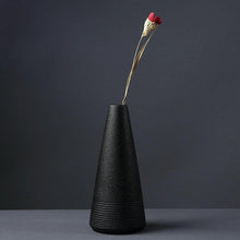 Load image into Gallery viewer, Black as Night Textured Ceramic Vases
