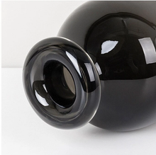 Load image into Gallery viewer, Smoky Black Glass Vase
