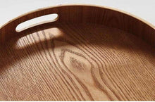 Load image into Gallery viewer, Sleek Round Wood Serving Trays
