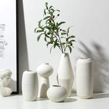 Load image into Gallery viewer, Modern White Sculpted Vases
