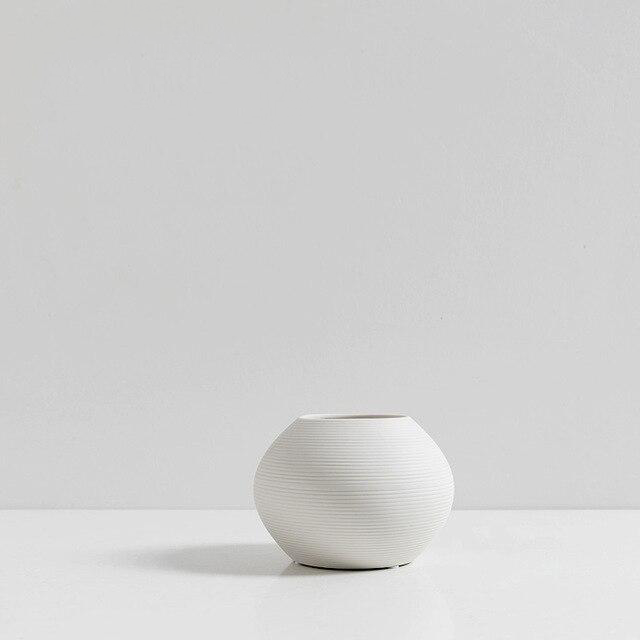 Modern White Sculpted Vases