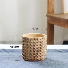 Load image into Gallery viewer, Natural Rattan Texture Cement Planter
