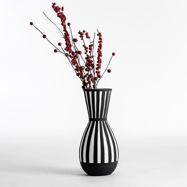 Scandi White & Black Ceramic Vase