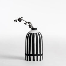 Load image into Gallery viewer, Scandi White &amp; Black Ceramic Vase
