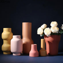 Load image into Gallery viewer, Warm Berry Palette Ceramic Flower Vase
