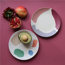 Load image into Gallery viewer, Modern Abstract Colorful Bamboo Plate

