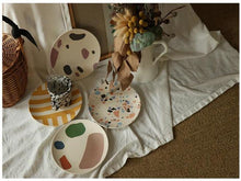 Load image into Gallery viewer, Modern Abstract Colorful Bamboo Plate
