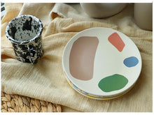 Load image into Gallery viewer, Modern Abstract Colorful Bamboo Plate
