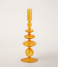 Load image into Gallery viewer, Orange Blown Glass Candle holders

